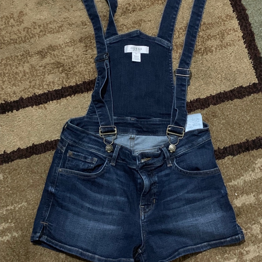 Guess shorts with overall suspenders